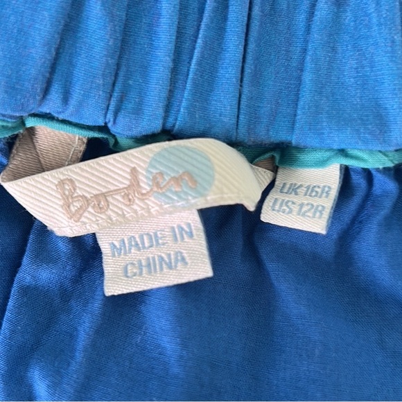 Boden Italy Beach Seaside Scene Printed Pleated Flared Circle Slip Skirt - 12 - Picture 13 of 15